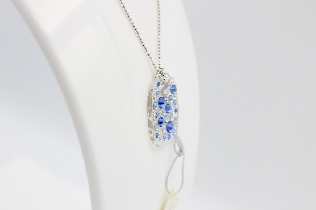 Collier Bubble mit Swarovski-Elements Saphire mit 925 Silber Kette