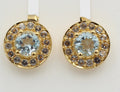 Edler 1,35 Carat Blautopast Weißtopas Orstecker 925 Silber Ohrschmuck vergoldet