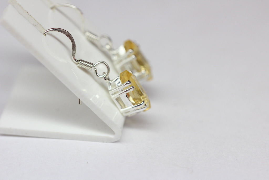 Edle 2,0 Carat Citrin Ohrhanger 925 Silber hellgelber Edelstein Ohrschmuck top