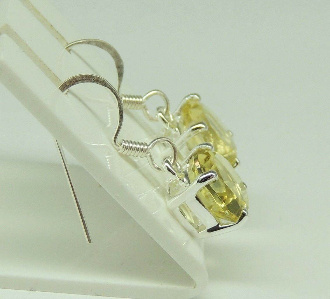 Edle 5,0 Carat Limonen Quarz Ohrhanger 925 Silber Lemonquarz Quarz Ohrstecker