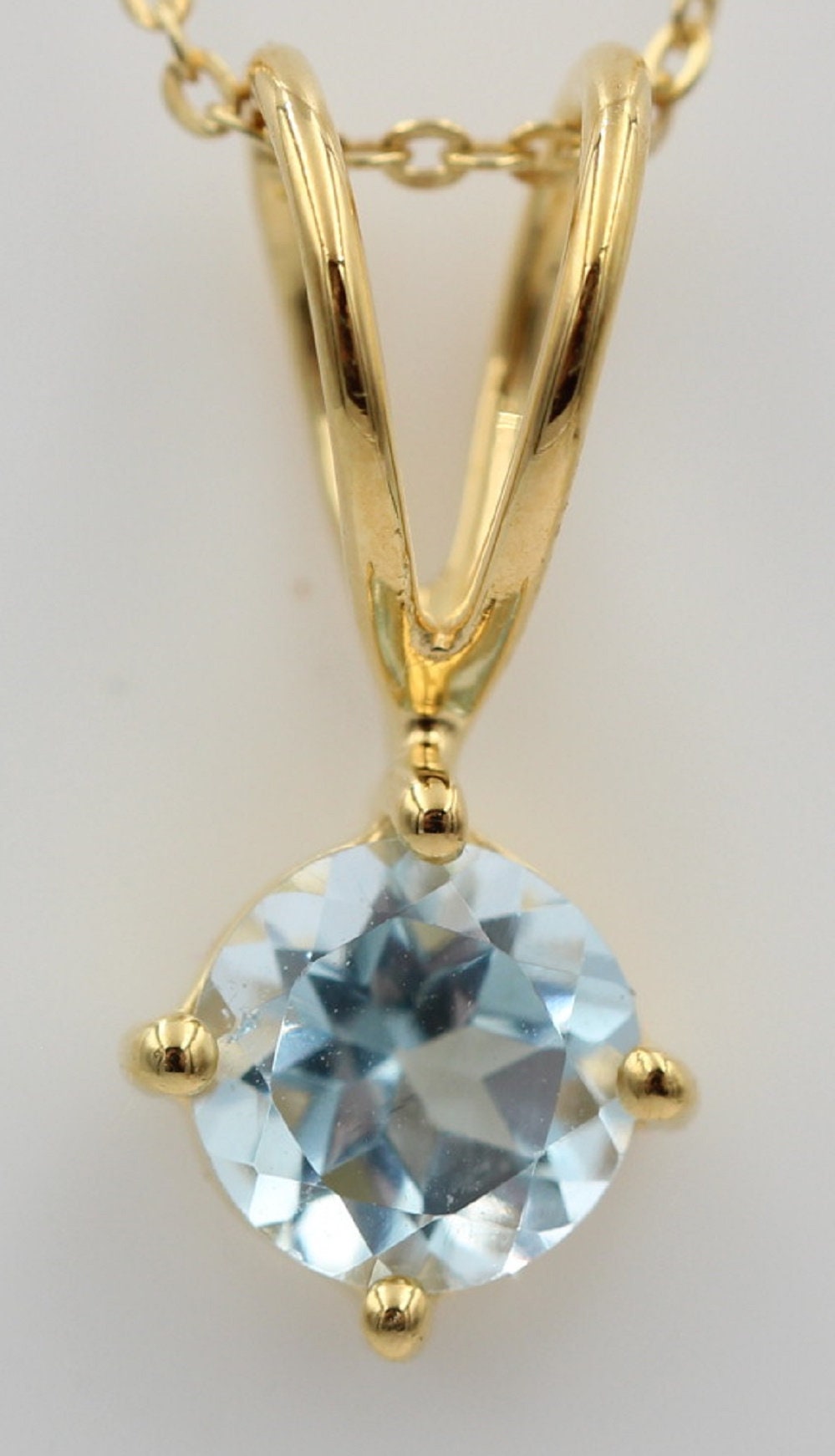 0,95 Carat Blautopas Anhänger 925 Silber  himmelblauer Topas vergoldet