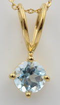 0,95 Carat Blautopas Anhänger 925 Silber  himmelblauer Topas vergoldet