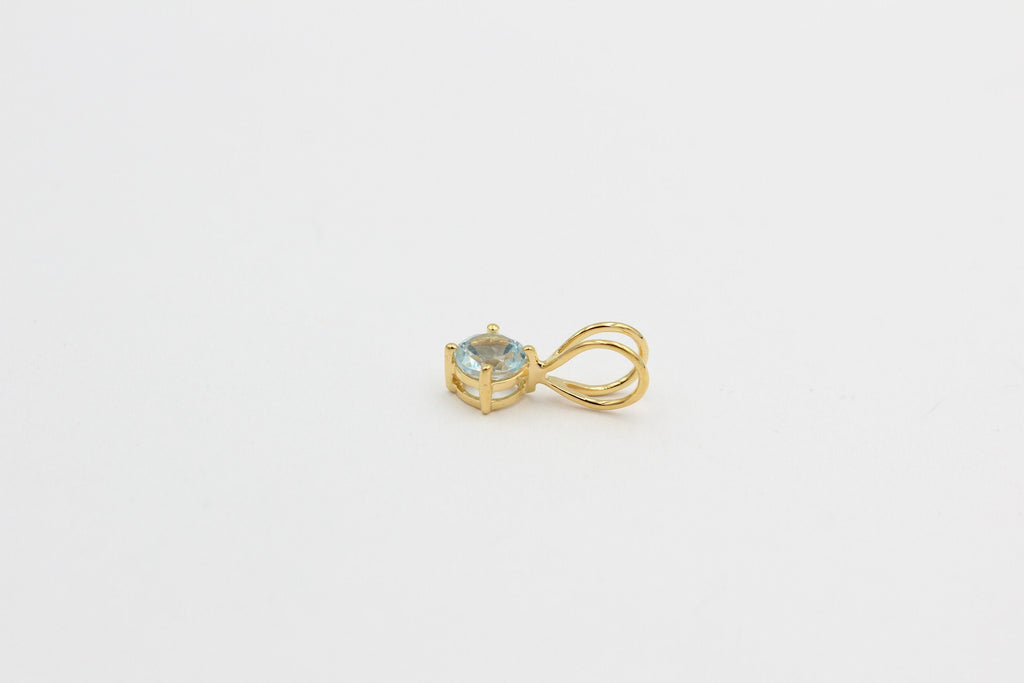 0,95 Carat Blautopas Anhänger 925 Silber  himmelblauer Topas vergoldet