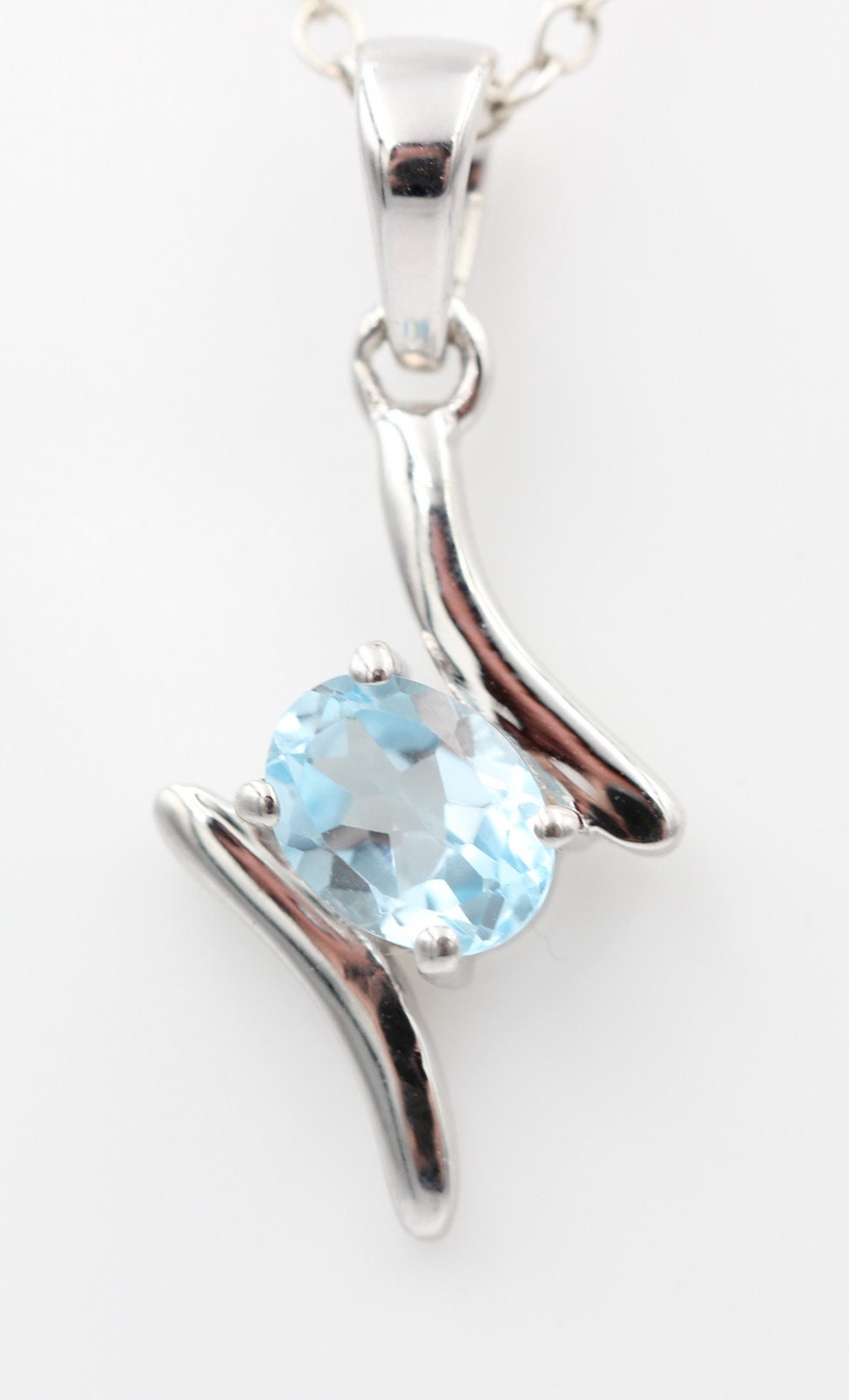 0,72 Carat Blautopas Anhänger 925 Silber sky blue Topas himmelblau
