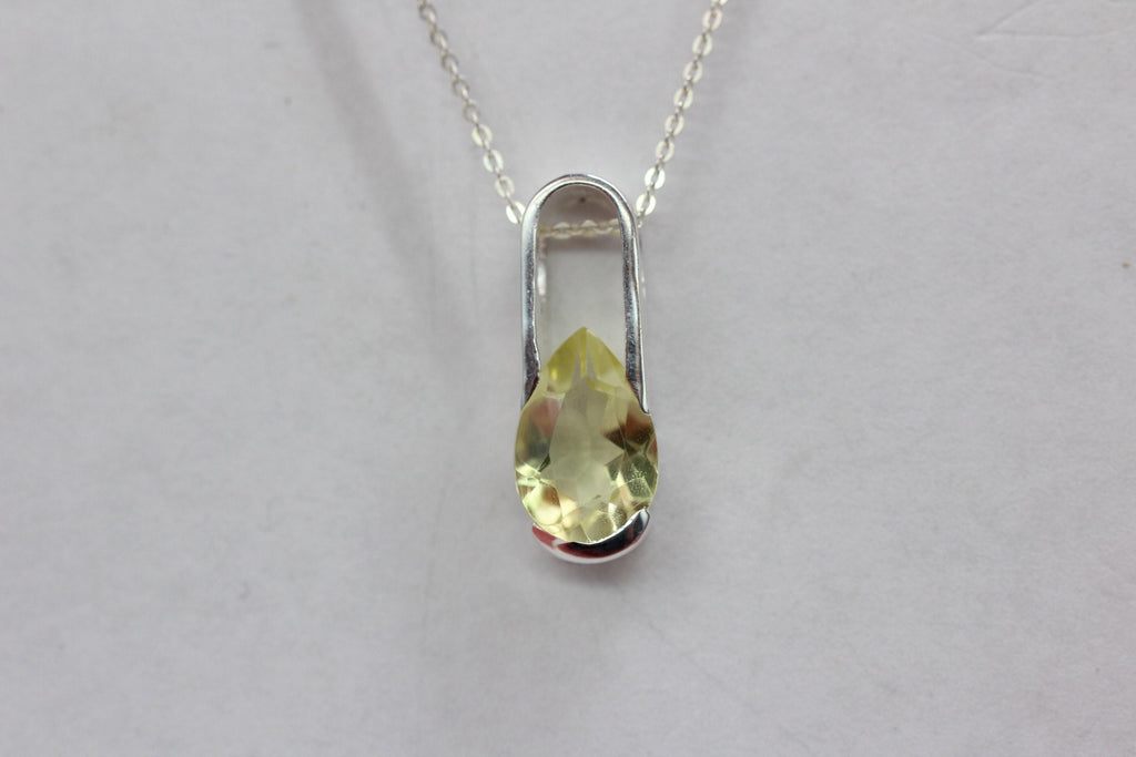 Edler 2,9 Carat Limonentopas Anhanger 925 Silber  Lemonquarz topas