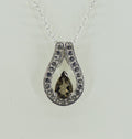 Edle 0,65 Carat Rauchquarz Anhänger 925 Silber weisstopas 925 Silber Topas