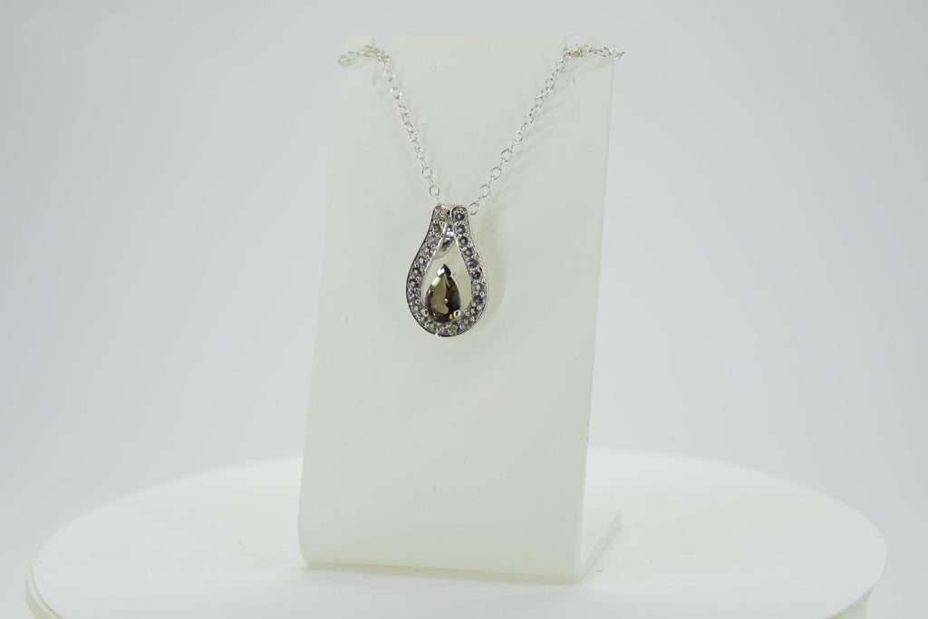 Edle 0,65 Carat Rauchquarz Anhänger 925 Silber weisstopas 925 Silber Topas