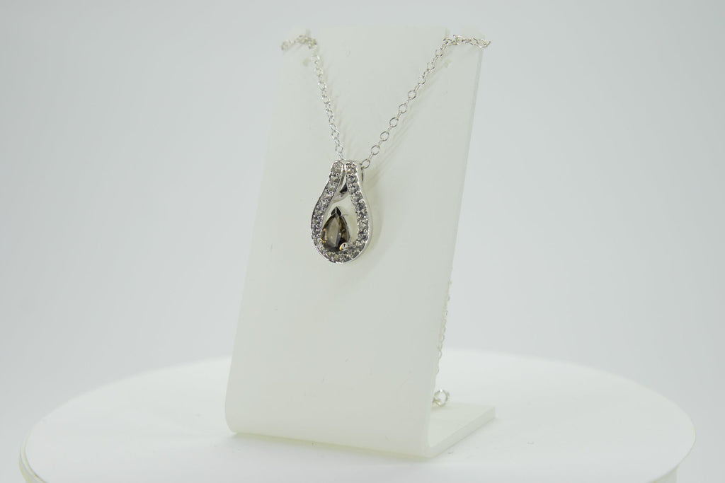 Edle 0,65 Carat Rauchquarz Anhänger 925 Silber weisstopas 925 Silber Topas