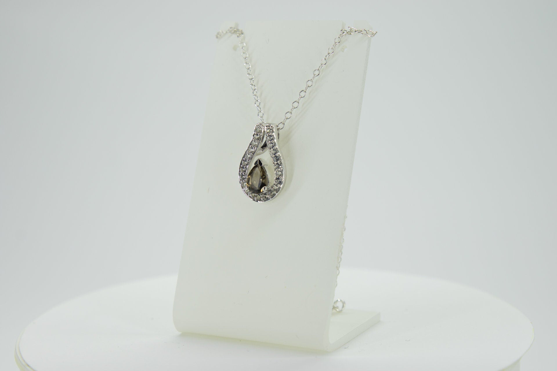 Edle 0,65 Carat Rauchquarz Anhänger 925 Silber weisstopas 925 Silber Topas