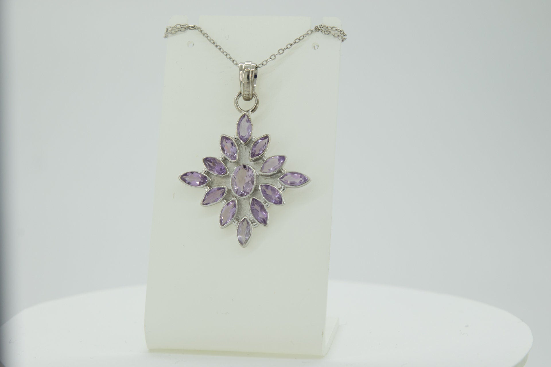 3,7 Carat edler Amethyst Anhanger 925 Silber  Amethyst Anhanger