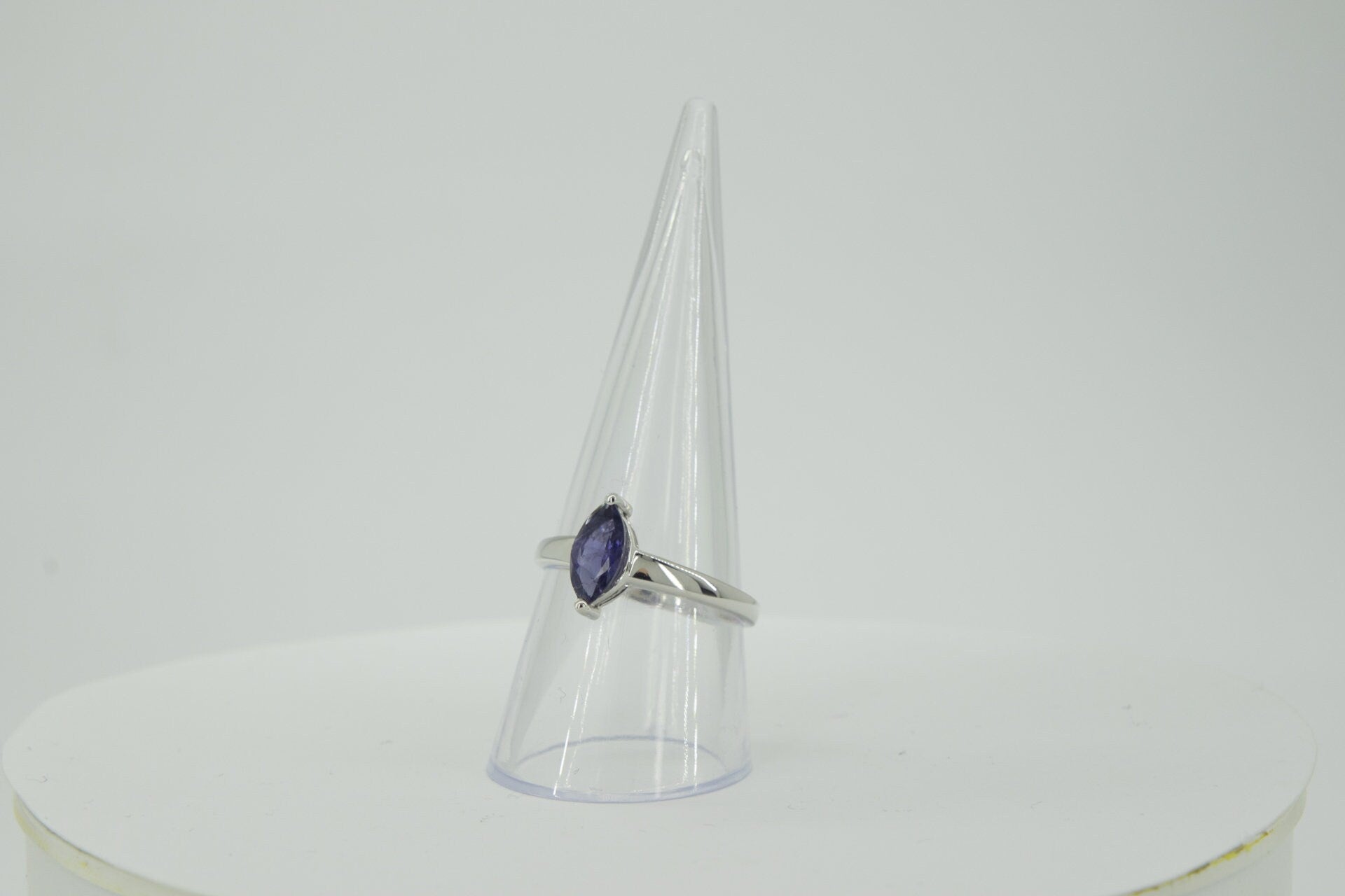 0,83 Carat Iolith Ring 925 Silber Wassersaphir Luchssaphir  Grasse 54 / 7 / 17,3
