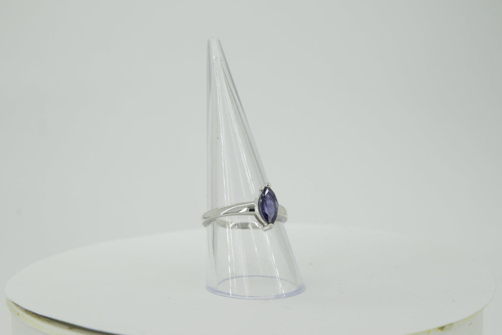 0,83 Carat Iolith Ring 925 Silber Wassersaphir Luchssaphir  Grasse 54 / 7 / 17,3
