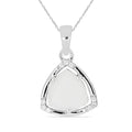 2,25 Carat weißer Onyx mit Zirkonia 925 Silber Kette Onyxanhänger Collier