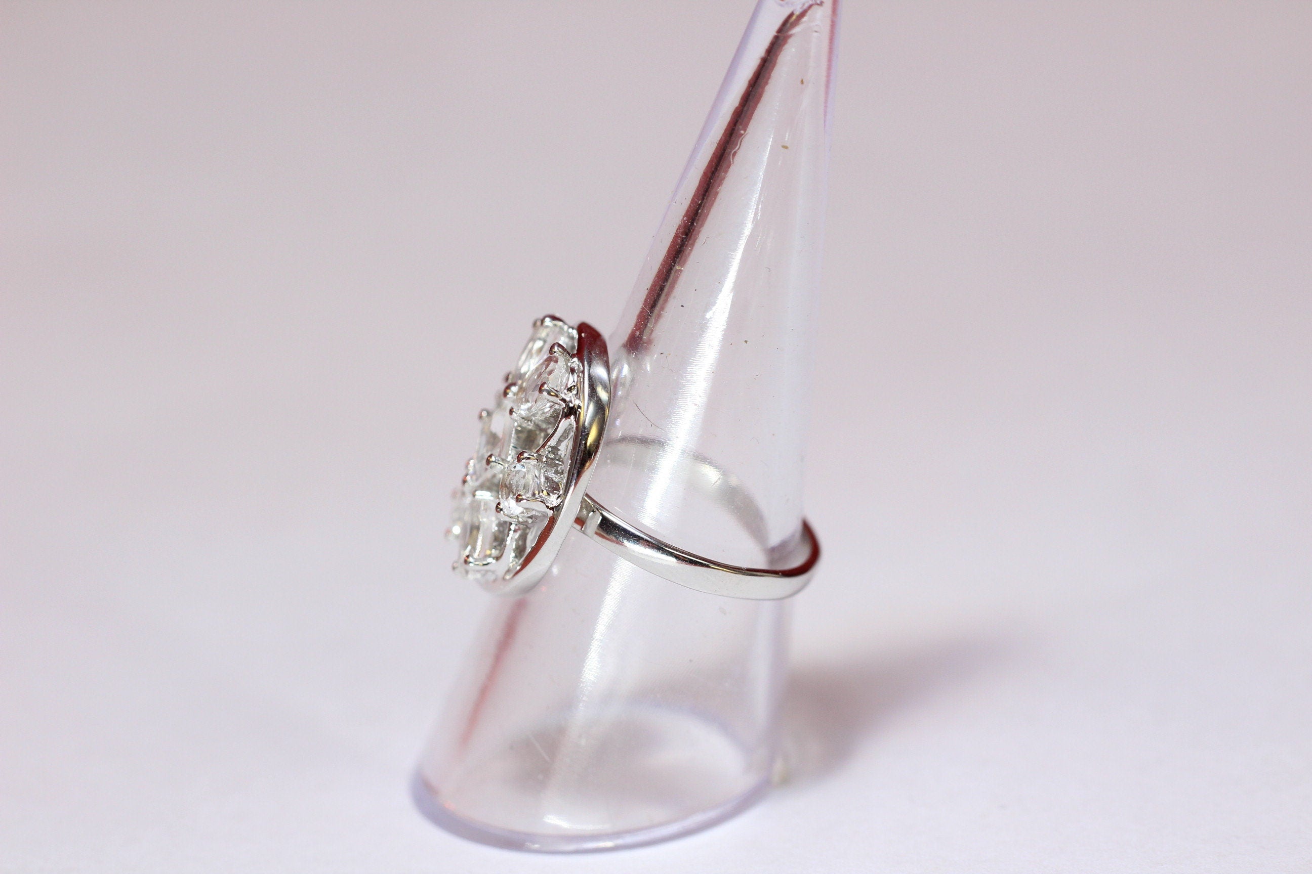 Design pur 3,9 Carat weisstopas  Ring 925 Silber Grasse 58 / 8/ 18,5 weisser Topas