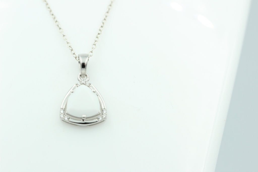 2,25 Carat weißer Onyx mit Zirkonia 925 Silber Kette Onyxanhänger Collier