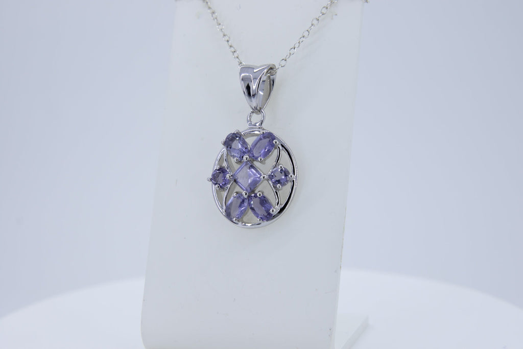 Design pur 3,9 Carat Iolith Anhanger 925 Silber Edel Wassersaphir