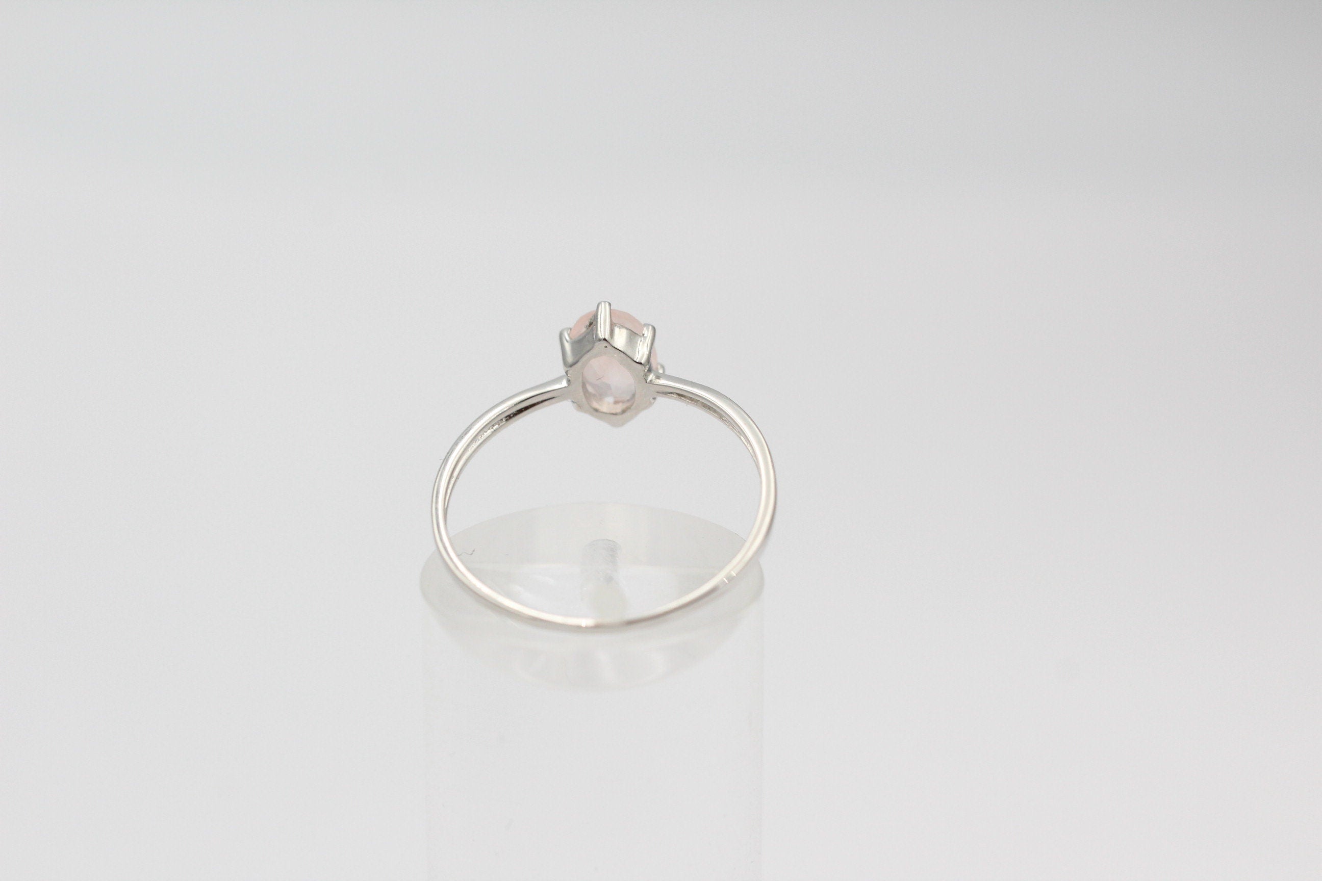 Edler 0,88 Carat Rosenquarz Ring 925 Silber t Ring  Gr. 6 / 16,5 / 51 Edelstein