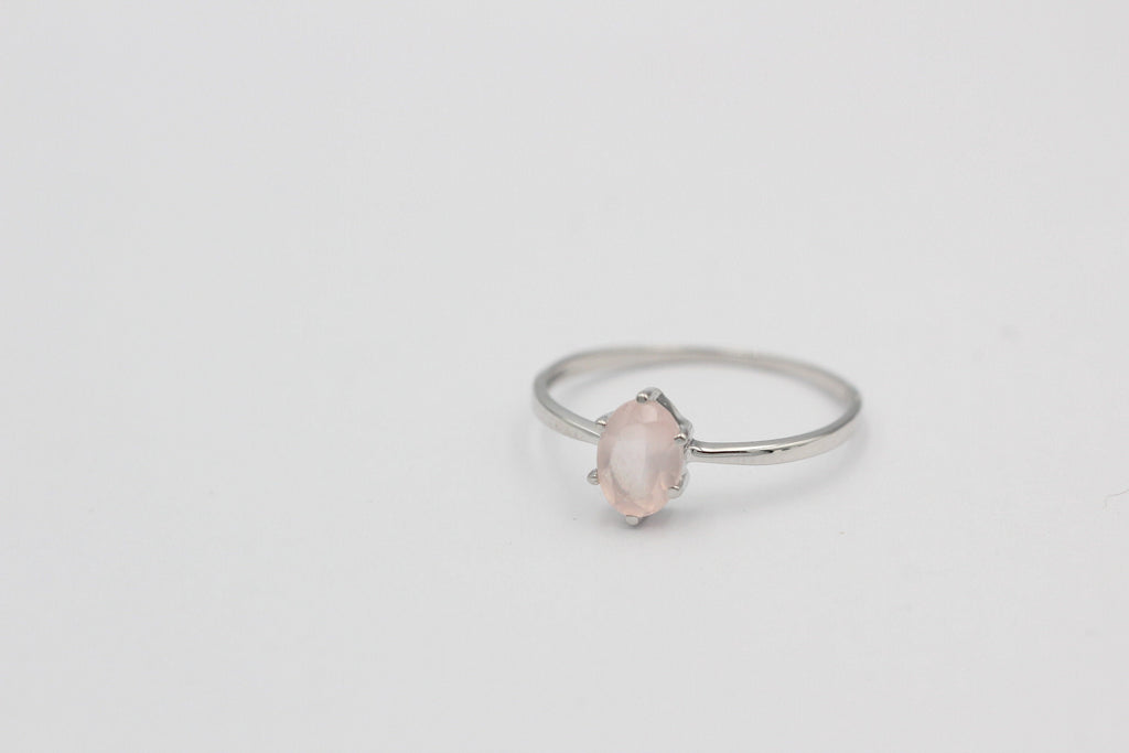 Edler 0,88 Carat Rosenquarz Ring 925 Silber t Ring  Gr. 6 / 16,5 / 51 Edelstein