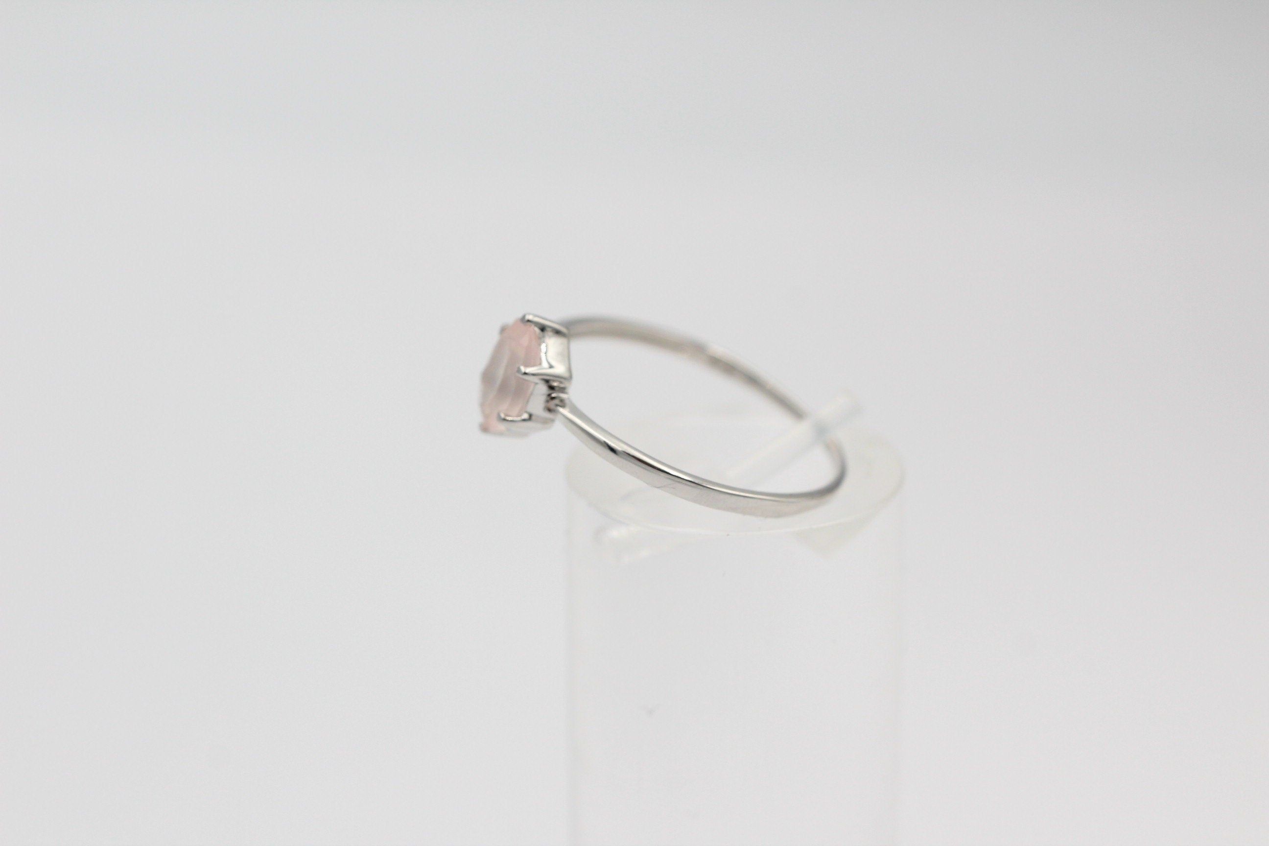Edler 0,88 Carat Rosenquarz Ring 925 Silber t Ring  Gr. 6 / 16,5 / 51 Edelstein