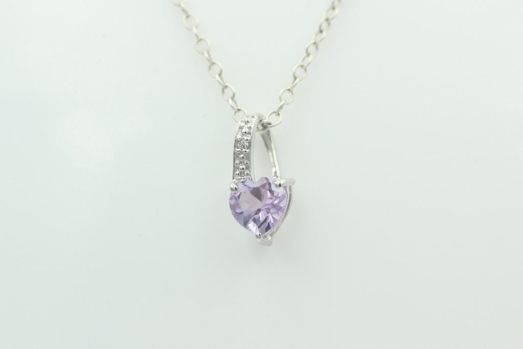 0,58 Carat Pink Amethyst Herz Anhänger 925 Silber Amethystschmuck