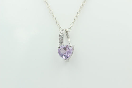 0,58 Carat Pink Amethyst Herz Anhänger 925 Silber Amethystschmuck