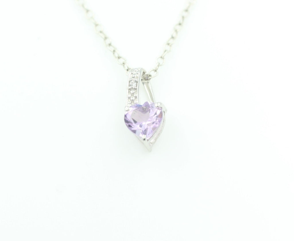 0,58 Carat Pink Amethyst Herz Anhänger 925 Silber Amethystschmuck