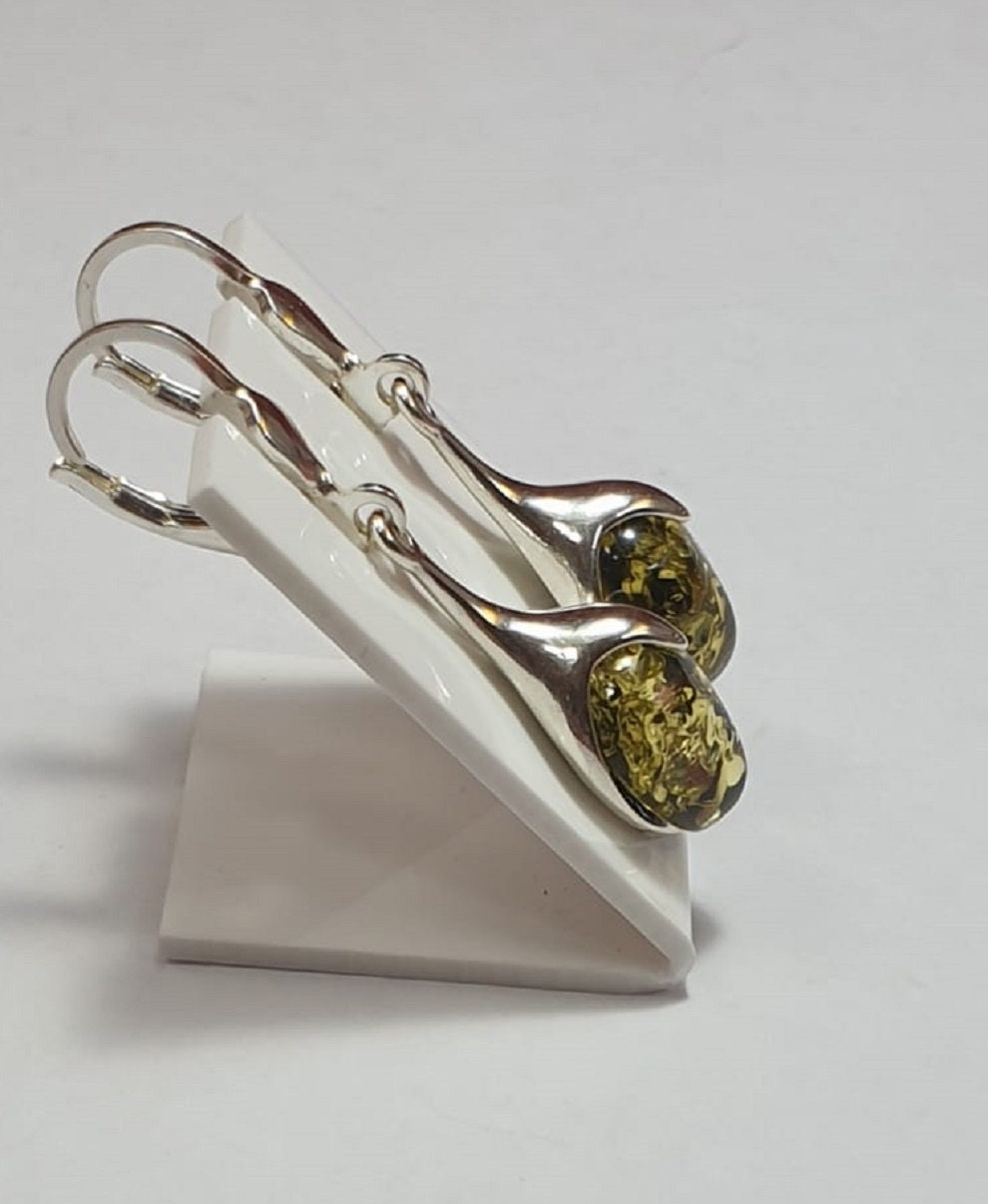 Edle Bernstein Ohrhanger 925  Silber Bernstein aus Letland Ohrschmuck Brisur