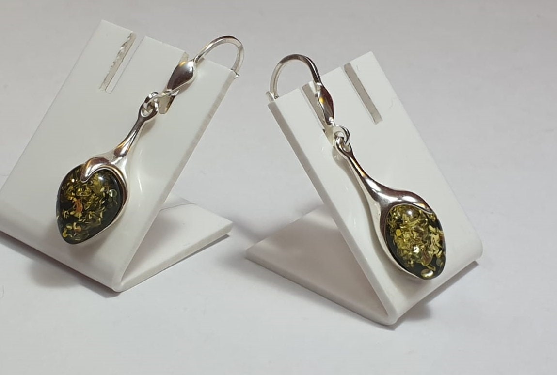 Edle Bernstein Ohrhanger 925  Silber Bernstein aus Letland Ohrschmuck Brisur