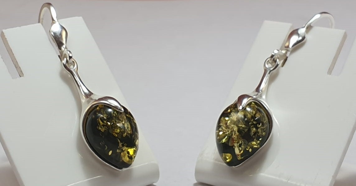 Edle Bernstein Ohrhanger 925  Silber Bernstein aus Letland Ohrschmuck Brisur
