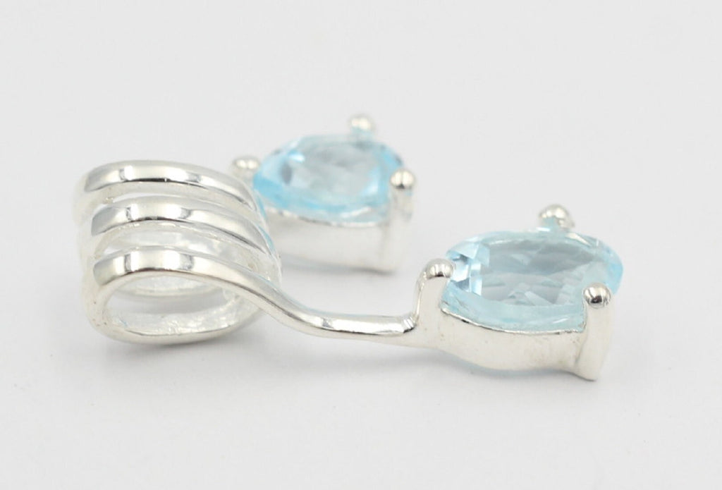Design 2,44 Carat Blautopas Anhänger 925 Sterling Silber sky blue Topas Design