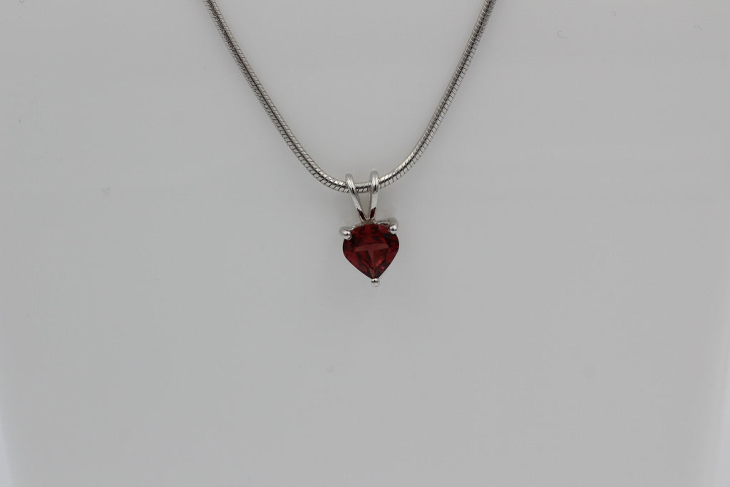 Edler 1,2 Carat Granat Anhänger 925 Silber Collier Kette  Schmuck Blutrot