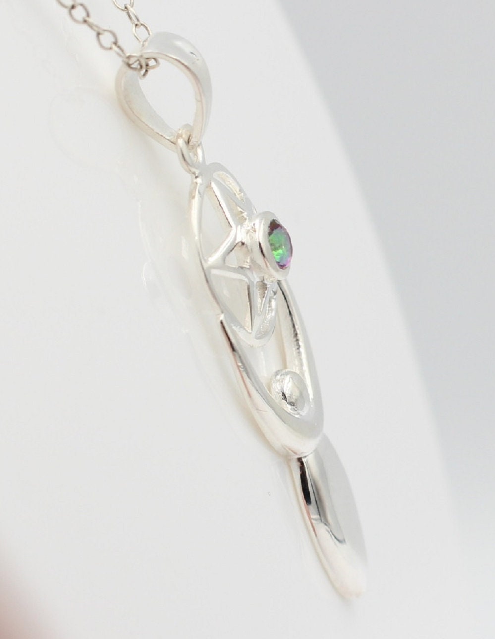 Edler 0,24 Carat Mystik Topas Design Anhänger 925 Silber  mystischer Topas