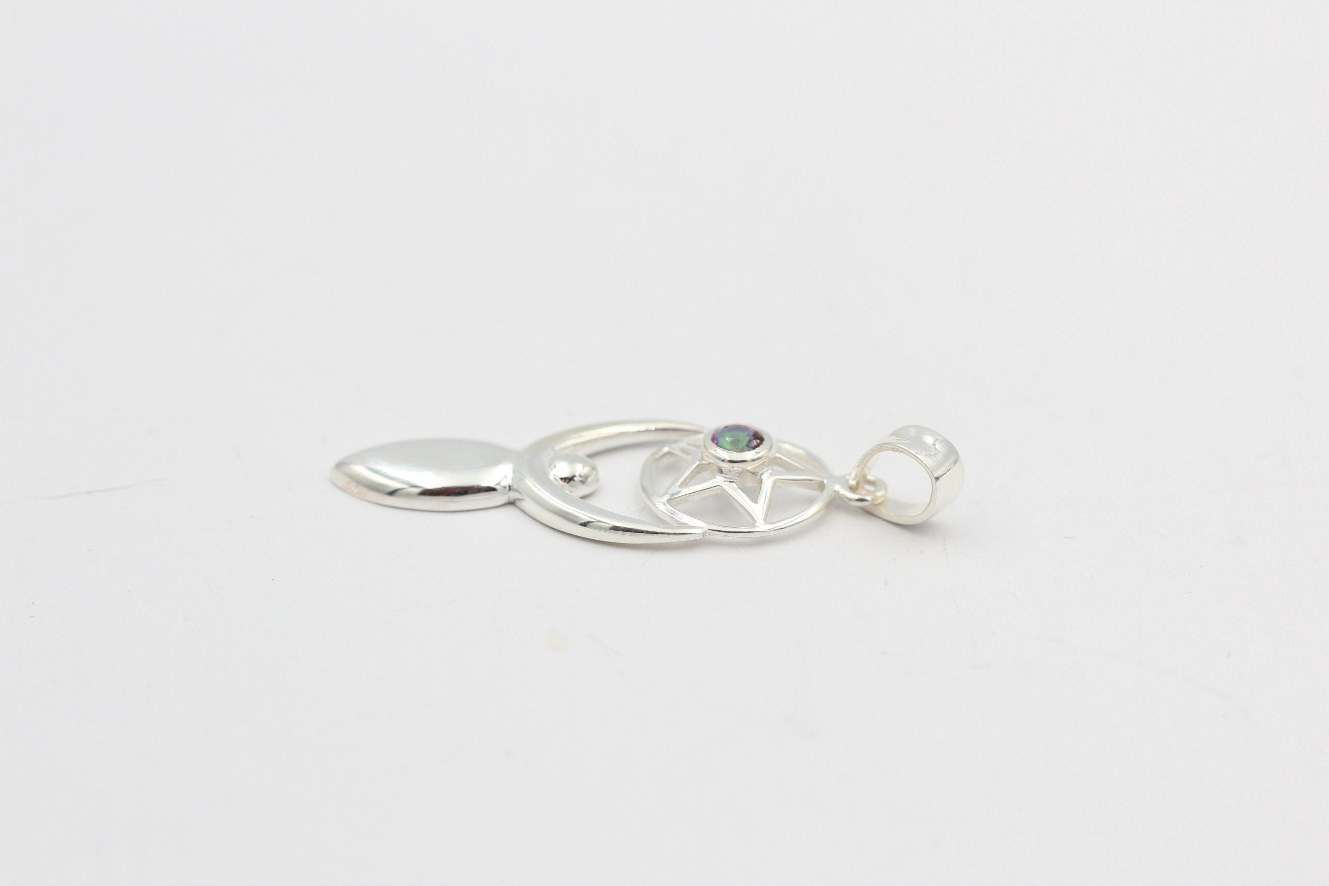 Edler 0,24 Carat Mystik Topas Design Anhänger 925 Silber  mystischer Topas