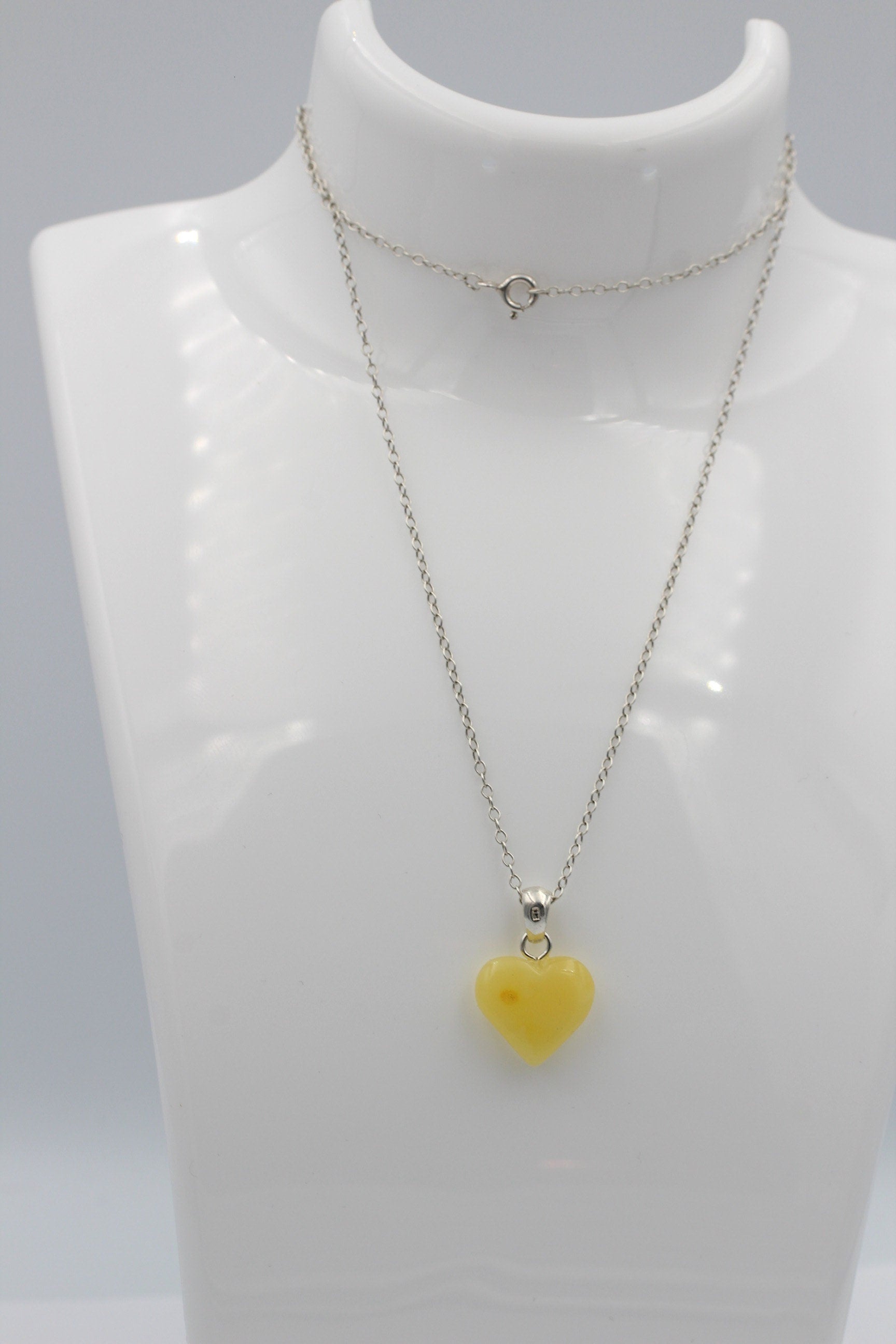 Bernstein Herz 925 Silber Anhänger Collieranhänger Herz aus Bernstein Schmuck