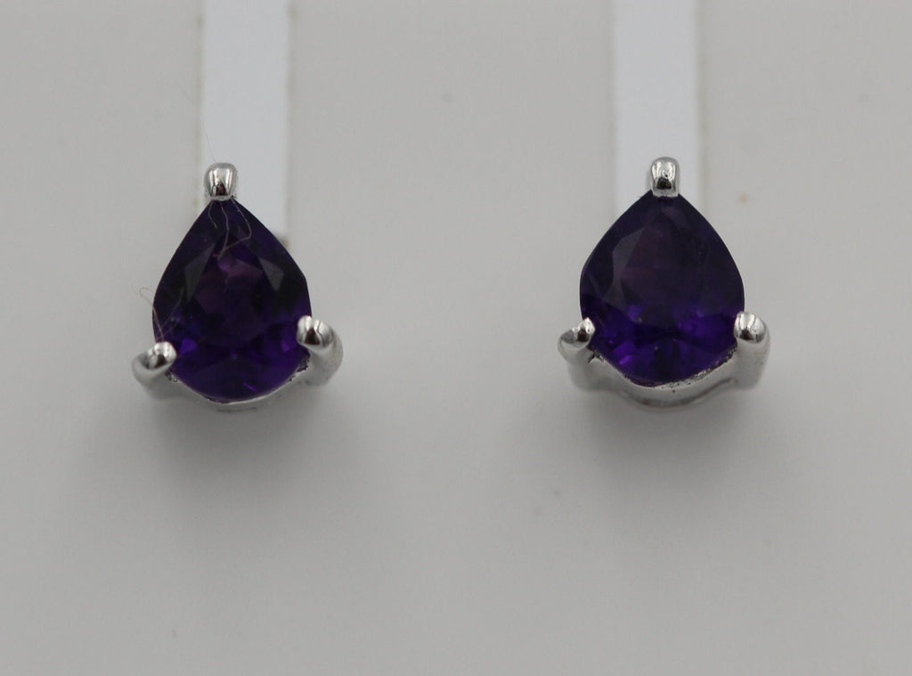 Edle 0,45 Carat Amethyst Ohrstecker Orring 925 Silber Unisex violetter Edelstein