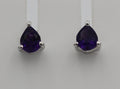 Edle 0,45 Carat Amethyst Ohrstecker Orring 925 Silber Unisex violetter Edelstein