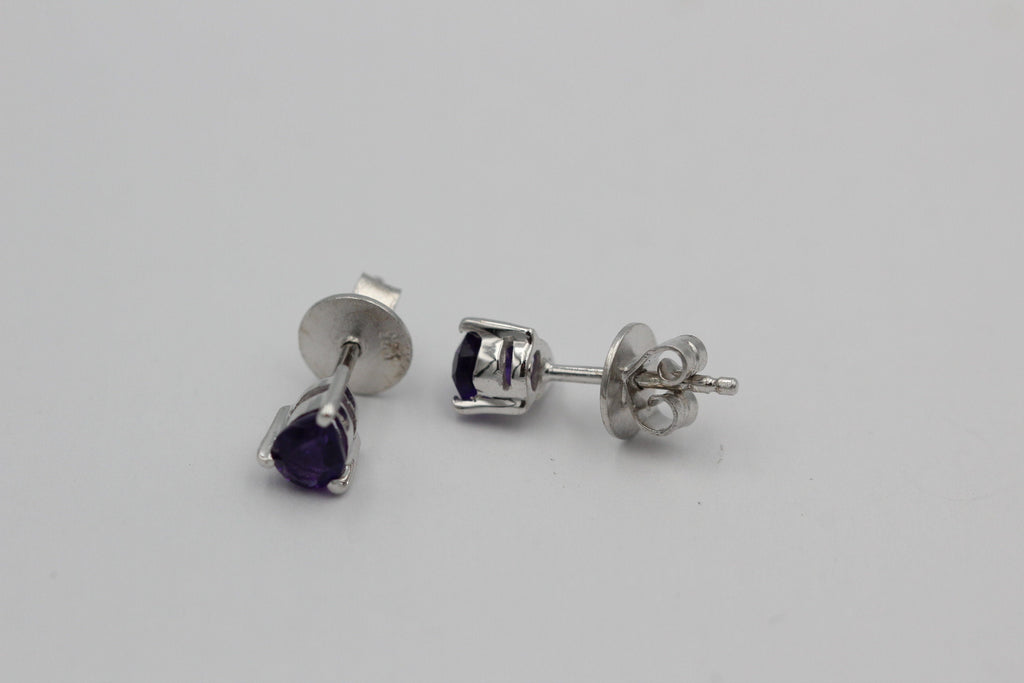 Edle 0,45 Carat Amethyst Ohrstecker Orring 925 Silber Unisex violetter Edelstein