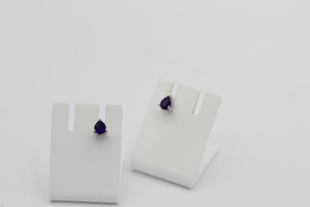 Edle 0,45 Carat Amethyst Ohrstecker Orring 925 Silber Unisex violetter Edelstein