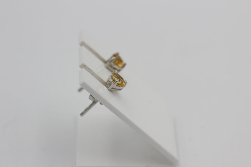 0,49 Carat Herz Citrin Ohrstecker 925 Silber Herzschliff Ohrschmuck Edelstein