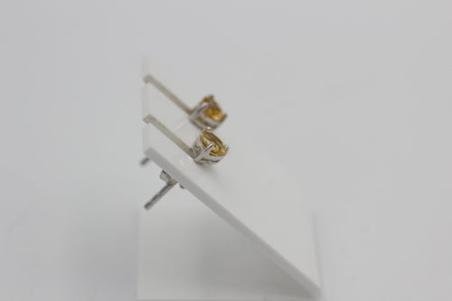 0,49 Carat Herz Citrin Ohrstecker 925 Silber Herzschliff Ohrschmuck Edelstein