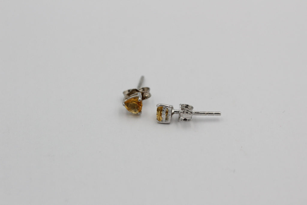 0,49 Carat Herz Citrin Ohrstecker 925 Silber Herzschliff Ohrschmuck Edelstein