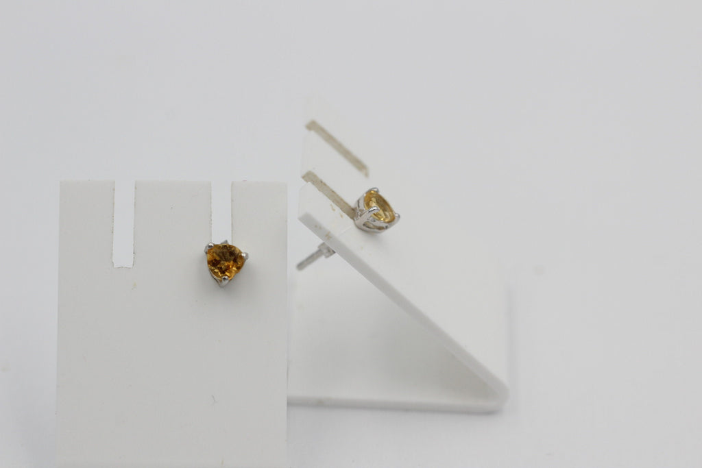0,49 Carat Herz Citrin Ohrstecker 925 Silber Herzschliff Ohrschmuck Edelstein