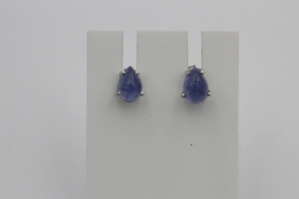 Edle 1,14 Tansanit Ohrstecker 925 Silber Tropfen Cabochon Schliff Afrika Unisex