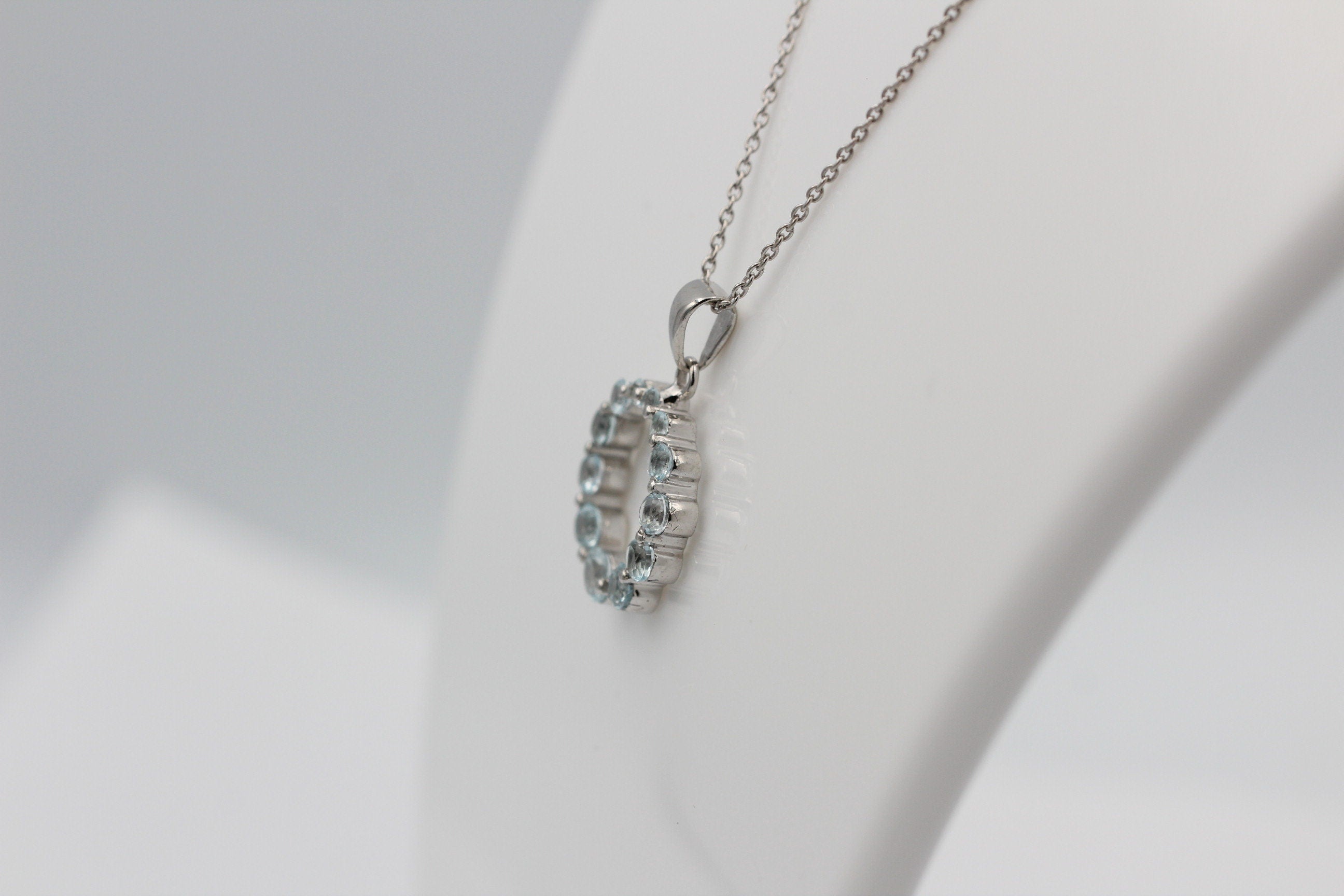 1,48 Carat Blautopas Anhänger 925 Silber himmelblauer Topas sky