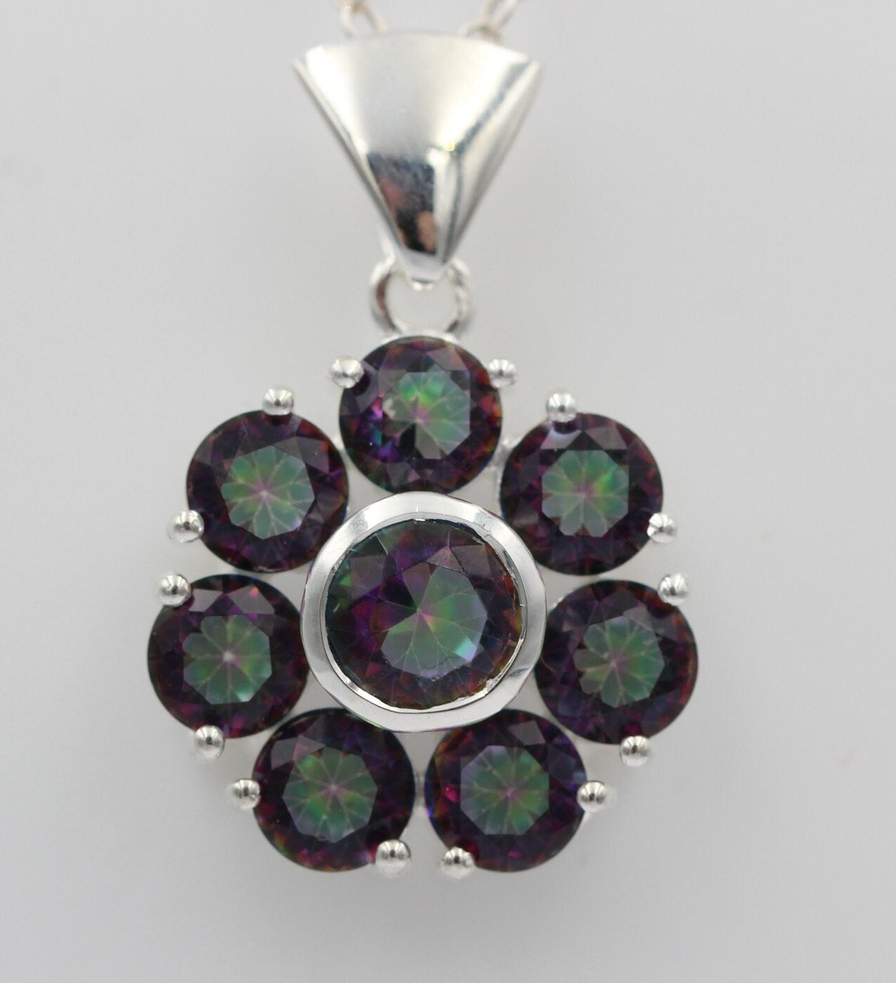 Edler 2,53 Carat Mystik Topas Anhänger 925 Silber mystischer Topas Top Edel