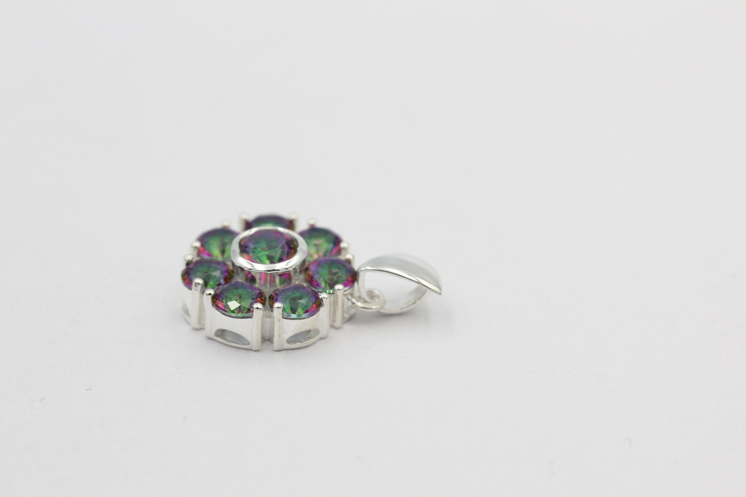 Edler 2,53 Carat Mystik Topas Anhänger 925 Silber mystischer Topas Top Edel