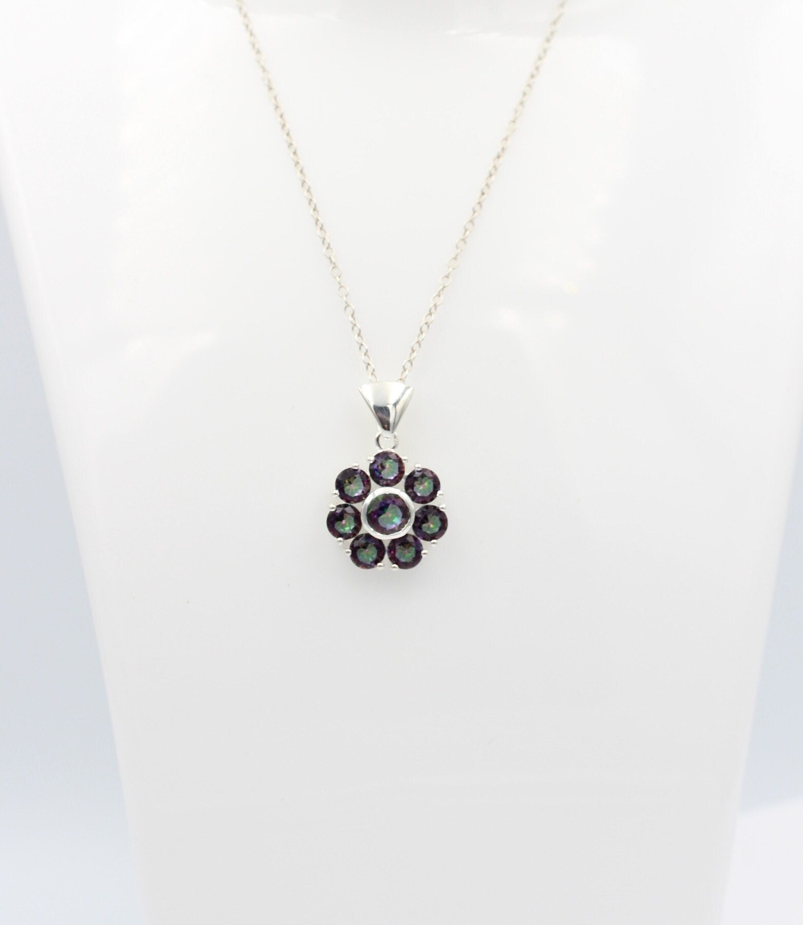 Edler 2,53 Carat Mystik Topas Anhänger 925 Silber mystischer Topas Top Edel
