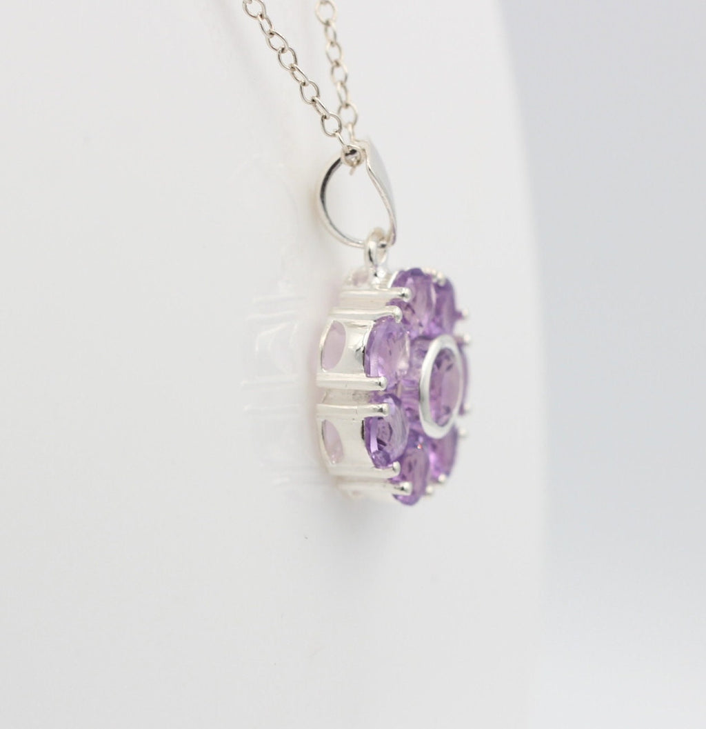 Edler 2,53 Carat Amethyst Anhänger 925 Silber violetter Edelstein Top