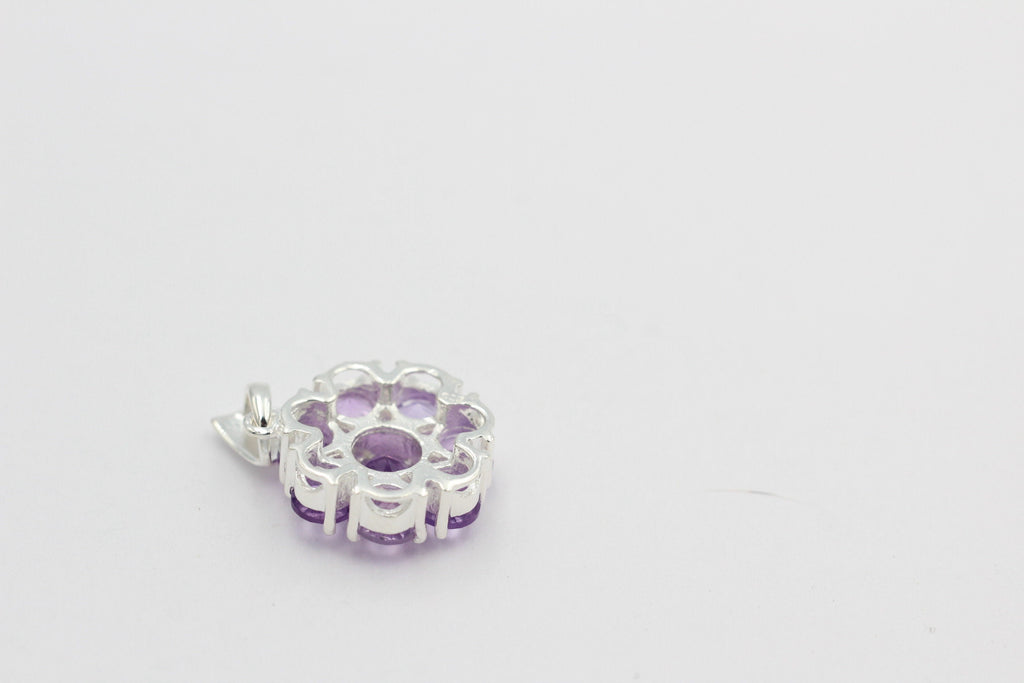 Edler 2,53 Carat Amethyst Anhänger 925 Silber violetter Edelstein Top