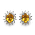 Edle 0,98 Carat gelber Citrin, Weiatopas, Topas Ohrstecker, Ohrring, 925 Silber